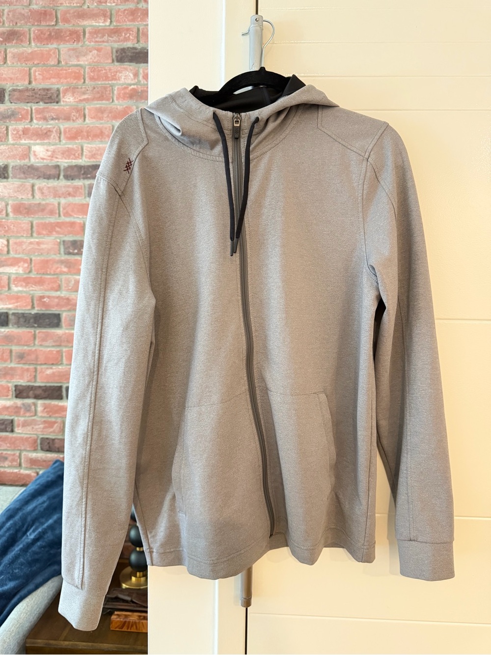 RHODE Light Gray Men's Full-Zip Hooded Jacket - Size M